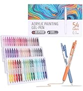Xipan Acrylic Colored Pens Set, 54 Colors Retractable Gel Ink Pens, 0.7mm Fine Point Colorful Pen...