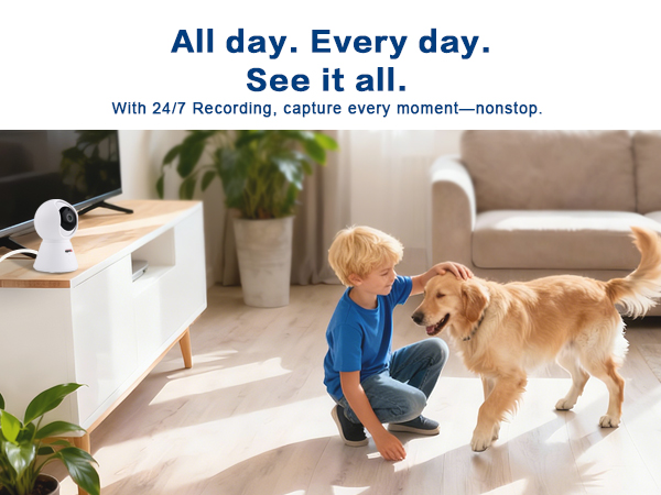 wireless camera indoor with plug in wired power for 24/7 recording