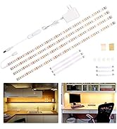 WOBANE Under Cabinet Lighting Kit,Flexible LED Strip Lights Bar,Under Counter Lights for Kitchen,...