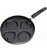 QNCIGER 9.7 "4-Hole Frying Pan Nonstick, Heart-Shaped Pancake Pan, Breakfast Egg Frying Pan Suita...