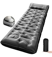 KASBAH Camping Sleeping Pad,Extra Wide 6 inch Thick Inflatable Sleeping Pads with Built-in Foot P...