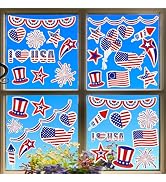 Iconikal 200-Count July 4th Static Vinyl Window Cling Decorations, Patriotic American Flag