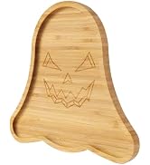 TJ POP Halloween Ghost Serving Tray - Spooky Ghost Shaped Bamboo Serving Platter, Festive Wooden ...