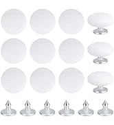 BENECREAT 12 Pcs Baseball Cap Button, 0.55 Inch Top Replacement Hats Button White Cloth Covered f...