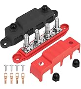 Marine Bus Bar 12V 4x60A 5/16" Power Distribution Block 4 Posts Junction Block Positive &amp; Negativ...