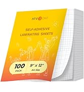 HTVRONT Self-Adhesive Laminating Sheets - 100 Pack, 5mil, 9 X 12 Inches Self Laminating Sheets, N...