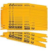 25 Pack 6 Inch 6/12 TPI Bi-Metal Reciprocating Saw Blades for Nail-Embedded Wood Demolition,6” Wo...