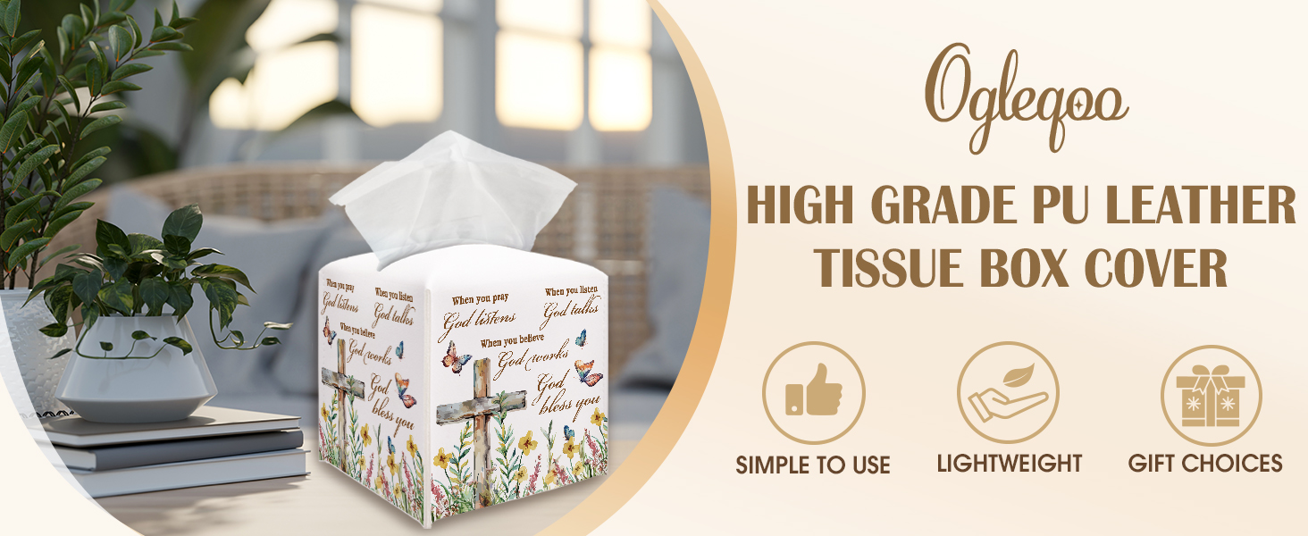 high grade pu leather tissue box cover