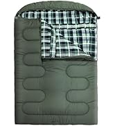 WKFAMOUT 0 Degree Double Sleeping Bag for Adults Queen Size 2 Person Sleeping Bag for Cold Weathe...