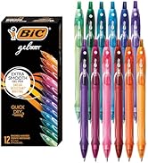 BIC Gelocity Quick Dry Assorted Colors Gel Pens, Medium Point (0.7 mm), School Supplies for Color...