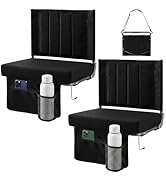 Sweetcrispy Stadium Seats with Back Support 2 Pack, Wide Padded Bleacher Chairs Portable Folding ...