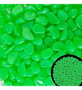 2.1LB 25-27mm Green Glow in The Dark Rocks Outdoor Decorative Stones Luminous Pebbles Glow Stones...