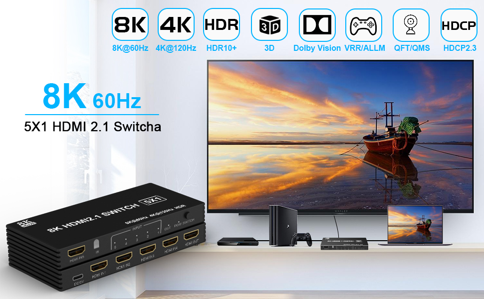 8K 60Hz HDMI Switch Selector