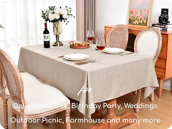 linen-textured table covers