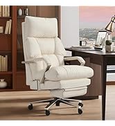 OKUP M76 160° Reclining Executive Office Chair with Footrest, Adjustable Seat Depth, 10" Thick Cl...