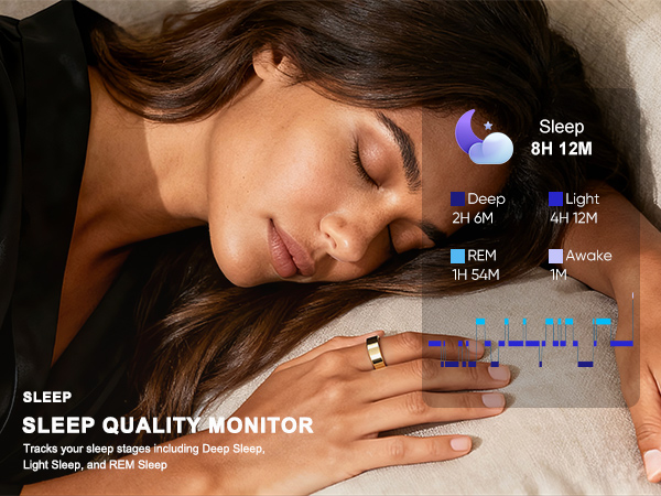 Tracks your Sleep Stage include Deep Sleep Light Sleep and REM Sleep Overnight Heart Rate Monitoring