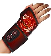 Cordless Wrist Hand Heating Pad Massage for Carpal Tunnel, with Red Light, Hand Arthritis, Wrist ...