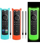 3 Packs Silicone Remote Cover Case Glow in The Dark, Anti-Slip Silicone Protective Case with Lany...