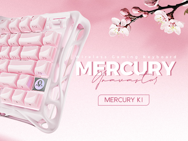 GravaStar Mercury K1 75% Pink Wireless Keyboard