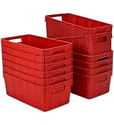 MiraFure 12-Pack Plastic Storage Baskets, Stackable &amp; Nestable Organizer Bins for Toys, Clothes, ...