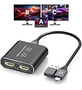 JCYMELE HDMI Splitter Extended Display for Dual Monitor USB A &amp; C to 2 hdmi Adapter 1 in 2 Out fo...
