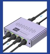 Ethernet Splitter 1 to 4 1000Mbps, LAN Splitter High Speed RJ45 Port Internet Splitter for Cat 5/...
