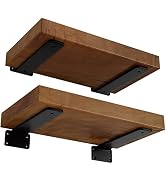 LEOPO 6 inch Floating Shelf Bracket, 1/4” Thick Heavy Duty Rustic Industrial Shelf Bracket, Float...
