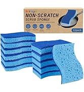 12 Count Non-Scratch Dish Sponges Kitchen, Long Lasting Cleaning Sponges for Dishes,Dual Sided Ki...