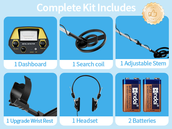 1 Dashboard 1 Search coil 1 Upgrade Wrist Rest 1 Headset 1 Adjustable Stem 2 Batteries