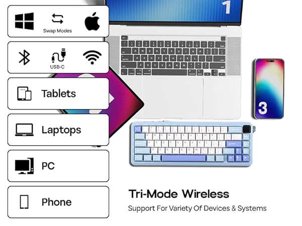 HE65 wireless gaming keyboard with screen and knob