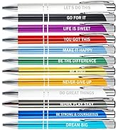 PASISIBICK 12 Pieces Inspirational Ballpoint Pens Motivational Quote Metal Pens, Funny Pens Gifts...