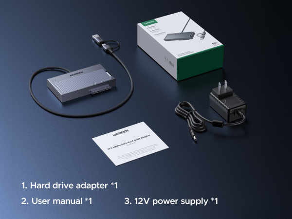 UGREEN 2 in 1 M.2 NVME SSD Enclosure and SATA Hard Drive Adater