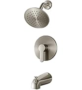 Tub Shower Faucet Set with Valve, WRISIN Shower Faucets Sets Complete Brushed Nickel with 6 Inch ...
