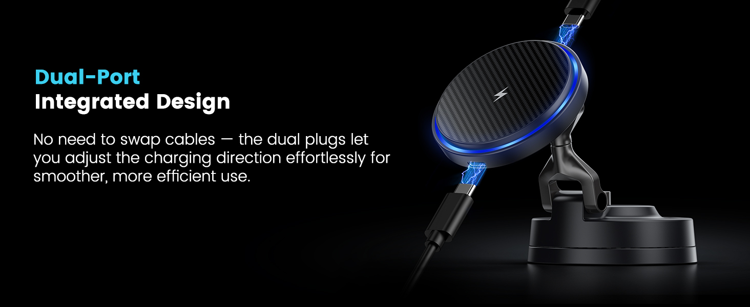 Dual-Port magsafe car mount