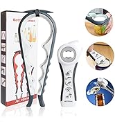 Jar Opener Bottle Opener for Weak Hands, 5 in 1 Multi Function Can Opener Bottle Opener Kit with ...