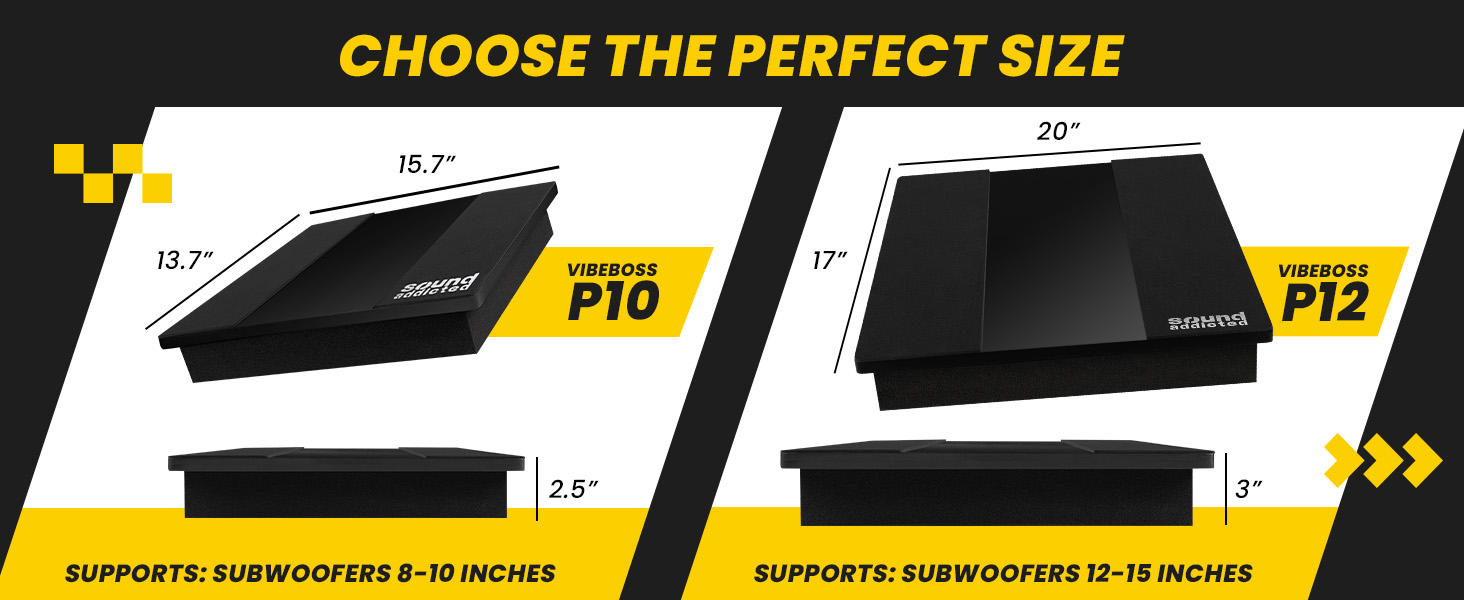 Subwoofer Isolation platform - dimensions P10, P12