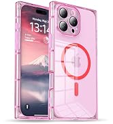 IAIYOXI Rectangle Edge Magnetic Clear Case for iPhone 16 Pro Max, Compatible with MagSafe, Full C...