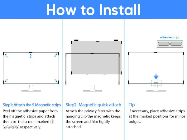 Magnetic Computer Privacy Screen Filter 24 inch