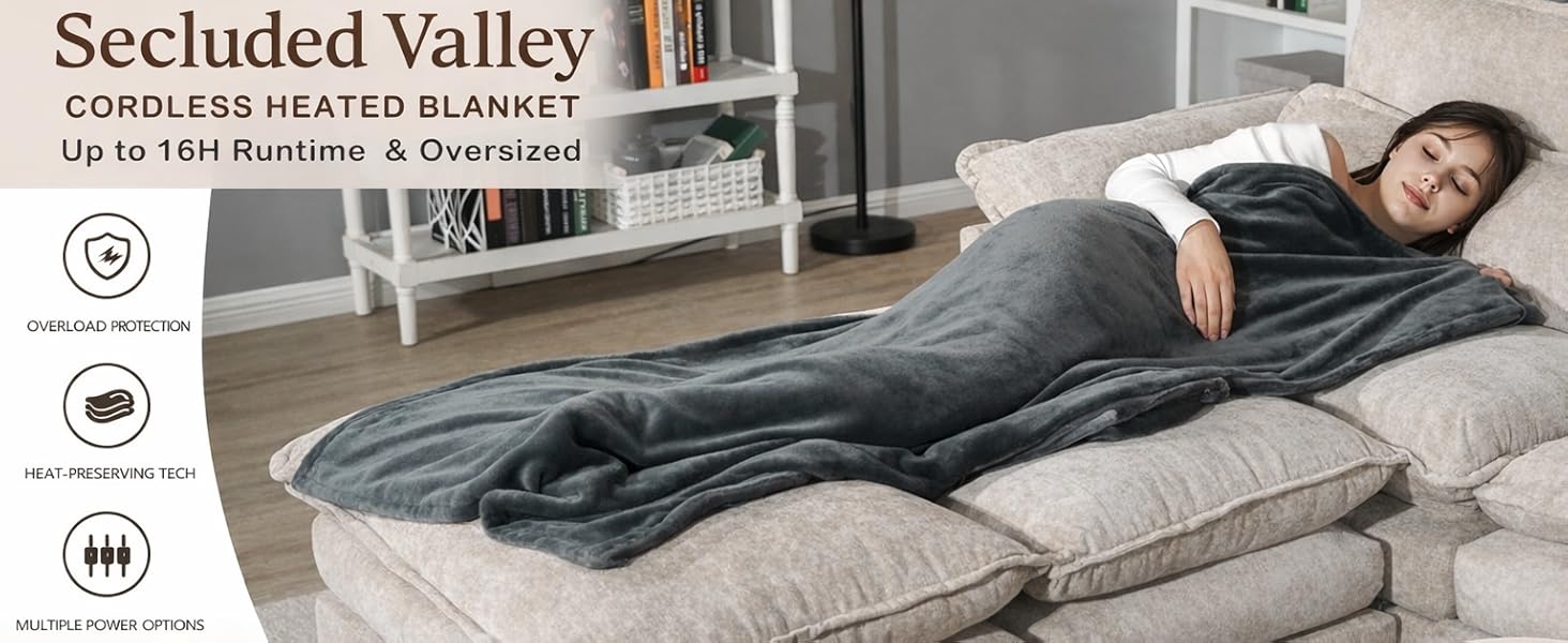 Secluded Valley Cordless Heated Blanket