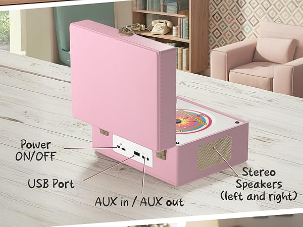 cd player record vinyl that looks like a white reproductor de with bluetooth small cute for home