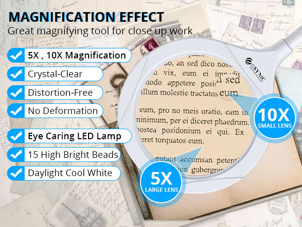 craft lamp with magnifying glass