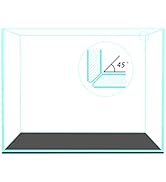 Fzone 32 Gal Rimless Low Iron Fish Tank Nova Clear Ultra-White 45° Mitered Edges Translucent Glas...