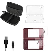 JDGPOKOO 5 in 1 Accessories Kit for Nintendo DSi XL/LL, Carrying Case for NDSi XL/LL, Clear Shell...