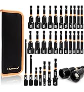 MulWark 29 Piece Magnetic Nut Driver Set, Impact drill socket adapter, SAE, and Metric Nut Driver...