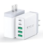 [2-Pack] 60W USB C Wall Charger,5-Port Fast USB C Charging Block 30W Type C Power Adapter,2USB C+...