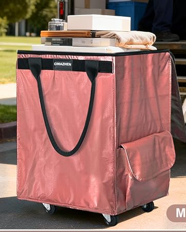rolling tote reusable grocery bag on wheels bag on wheels rolling tote with wheels and handle