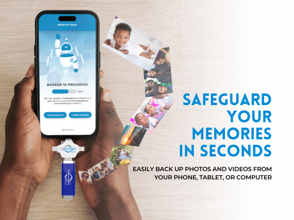 Easily back up photos and videos from your phone, tablet, or computer