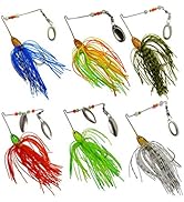 FREE FISHER 6 Pcs Fishing Lures Spinner Baits for Bass Fishing,Trout Salmon Hard Metal Spinnerbaits