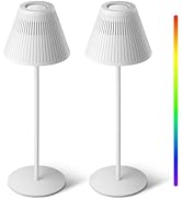Honeywell 2 Pack Cordless Table Lamp - M1 Sunturalux 5200mAh Rechargeable Lamp RGB Colors Steples...
