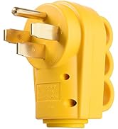 MICTUNING 125 250V 50Amp Heavy Duty RV Replacement Male Plug with Ergonomic Handle Yellow